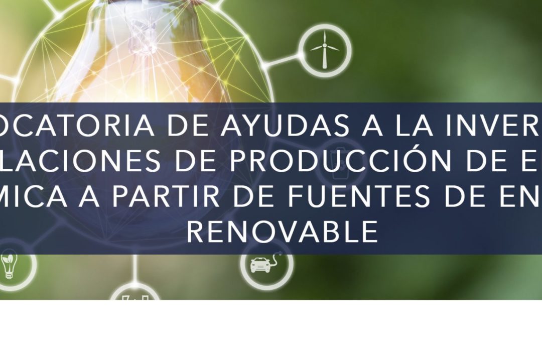 AYUDAS A LA INVERSIÓN EN INSTALACIONES DE PRODUCCIÓN DE ENERGÍA TÉRMICA