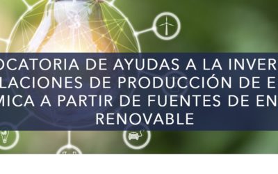 AYUDAS A LA INVERSIÓN EN INSTALACIONES DE PRODUCCIÓN DE ENERGÍA TÉRMICA