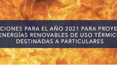 SUBVENCIONES PARA PROYECTOS DE ENERGÍAS RENOVABLES DE USO TÉRMICO DESTINADAS A PARTICULARES AÑO 2021